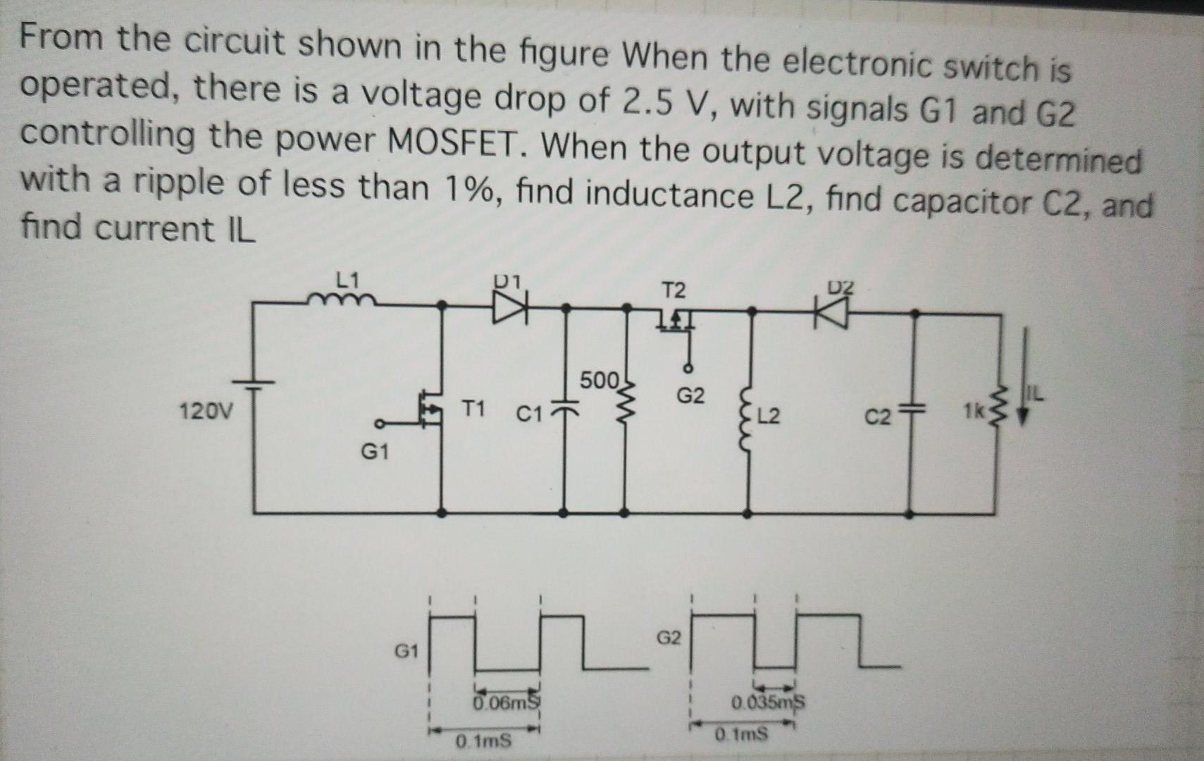 From The Circuit Shown In The Figure When The Electronic Switch Is Operated There Is A Voltage Drop Of 2 5 V With Sign 1