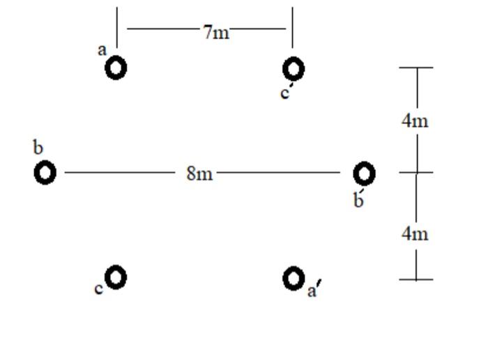 In A 3 Phase Double Circuit Line As Shown In The Given Figure The Conductors Are Transposed And Are Of 3 Cm Radius Each 2