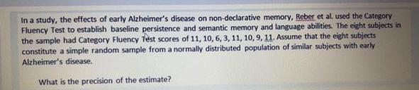 In A Study The Effects Of Early Alzheimer S Disease On Non Declarative Memory Reber Et Al Used The Category Fluency T 1