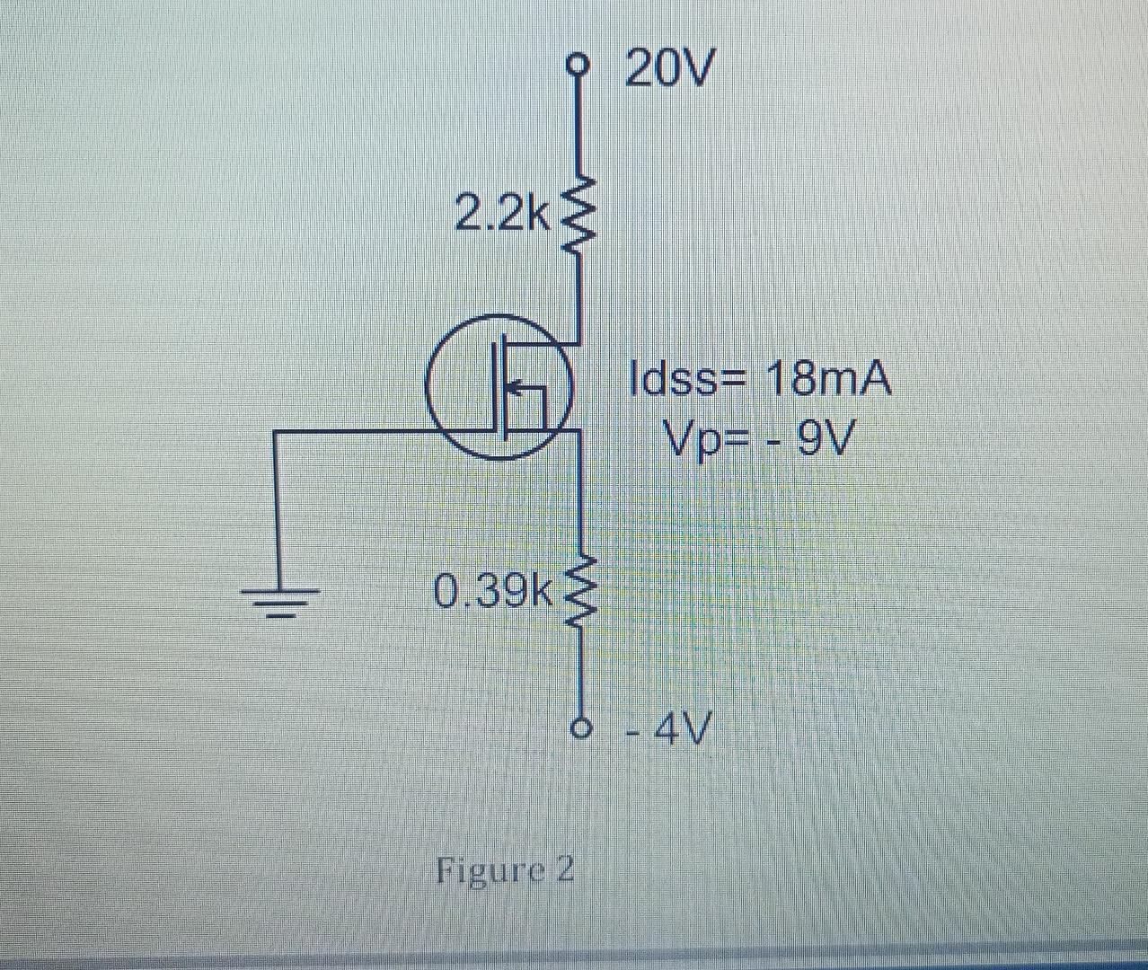 20v 2 2k Idss 18ma Vp 9v 0 39k 3 0 4v Figure 2 2 For The Network Of Fig 2 Determine A De B Vgso C Vds D 1
