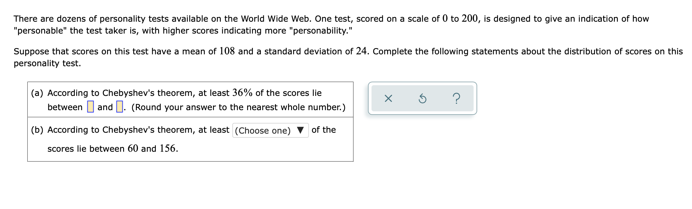 There Are Dozens Of Personality Tests Available On The World Wide Web One Test Scored On A Scale Of 0 To 200 Is Desig 1