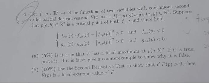 Cohen 4 Let F G R R Be Functions Of Two Variables With Continuous Second Order Partial 