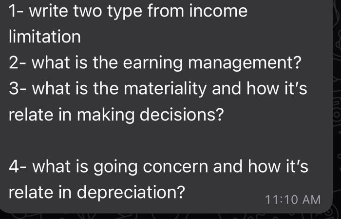 Ag 2 What Is The Earning Management And How It Related To Decision Making 11 11 Am 1 Write Two Type From Income Limi 2