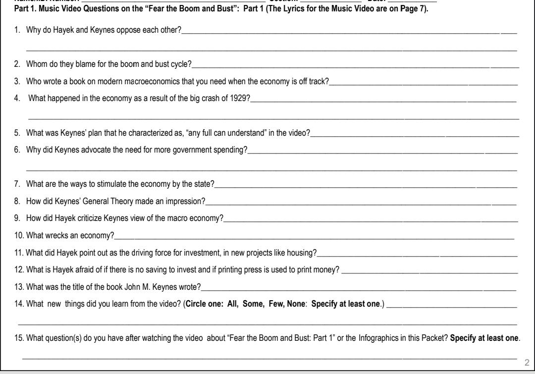 Part 1 Music Video Questions On The Fear The Boom And Bust Part 1 The Lyrics For The Music Video Are On Page 7 1 1