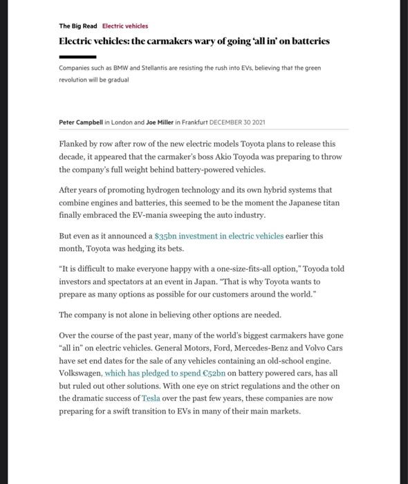 The Big Read Electric Vehicles Electric Vehicles The Carmakers Wary Of Going All In On Batteries Companies Such As Bmw 2
