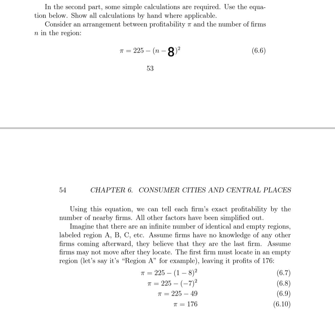 In The Second Part Some Simple Calculations Are Required Use The Equa Tion Below Show All Calculations By Hand Where 1