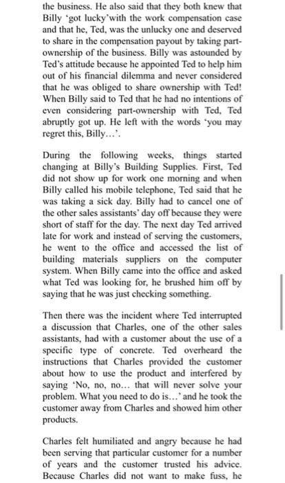 This Assignment Is Based On The Billy S Building Supplies Inc Case Study And Is Designed To Assess Your Level Of Achiev 5