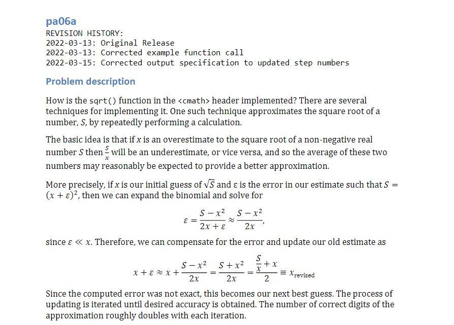Pa06a Revision History 2022 03 13 Original Release 2022 03 13 Corrected Example Function Call 2022 03 15 Corrected O 1