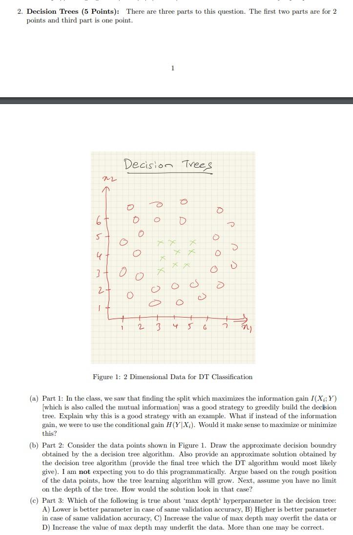 2 Decision Trees 5 Points There Are Three Parts To This Question The First Two Parts Are For 2 Points And Third Par 1
