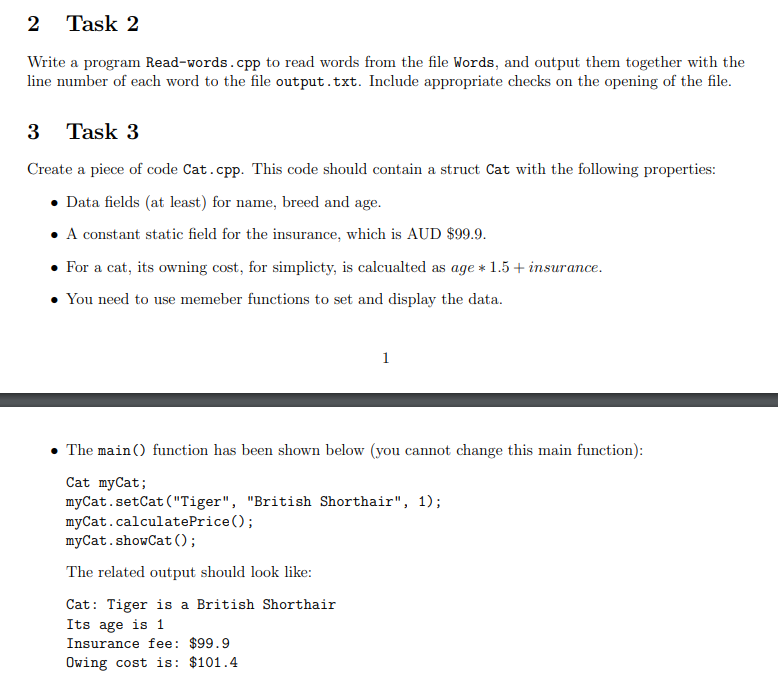 2 Task 2 Write A Program Read Words Cpp To Read Words From The File Words And Output Them Together With The Line Number 1