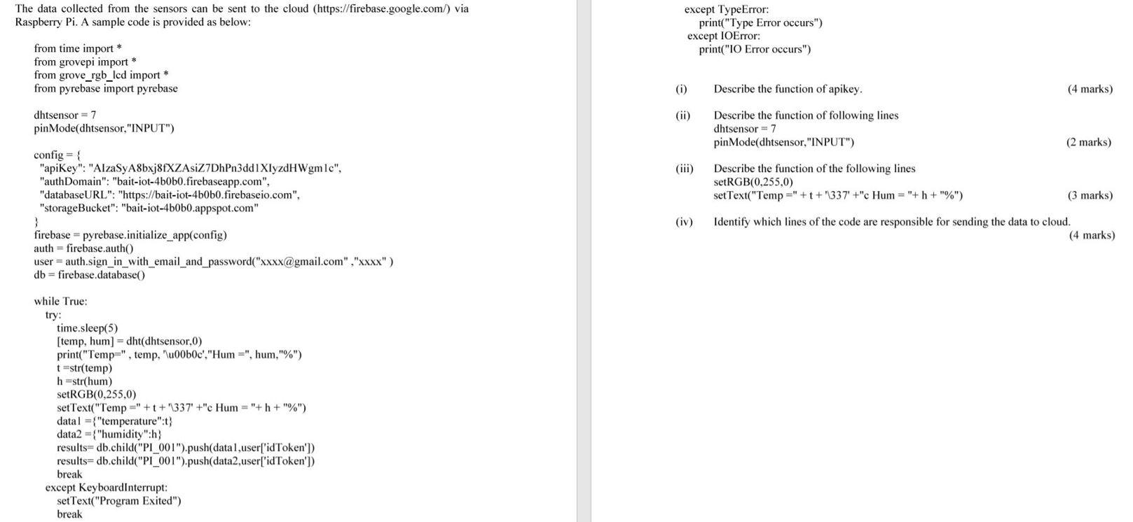 The Data Collected From The Sensors Can Be Sent To The Cloud Https Firebase Google Com Via Raspberry Pi A Sample C 1