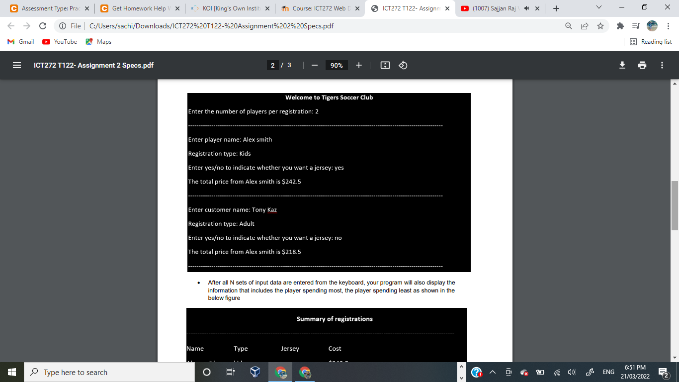 C Assessment Type Pra X C Get Homework Helpx Koi King S Own Instit X In Course Ict272 Web D Ict272 T122 Assignm X 1