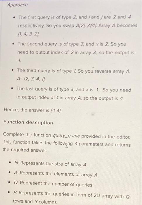 Query Game 9 100 1 You Are Given An Array A Containing Distinct Integers A Comedy Rinclude Stalo Include Stdbool In 2