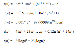 For Each Of The Functions T N Given Below Use Big O Notation To Show Your Answer 1