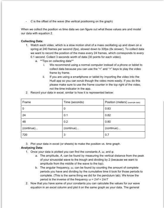 Part 1 Of The Lab Uses The Following Simulation Https Phet Colorado Edu En Simulation Masses And Springs Begin The La 3