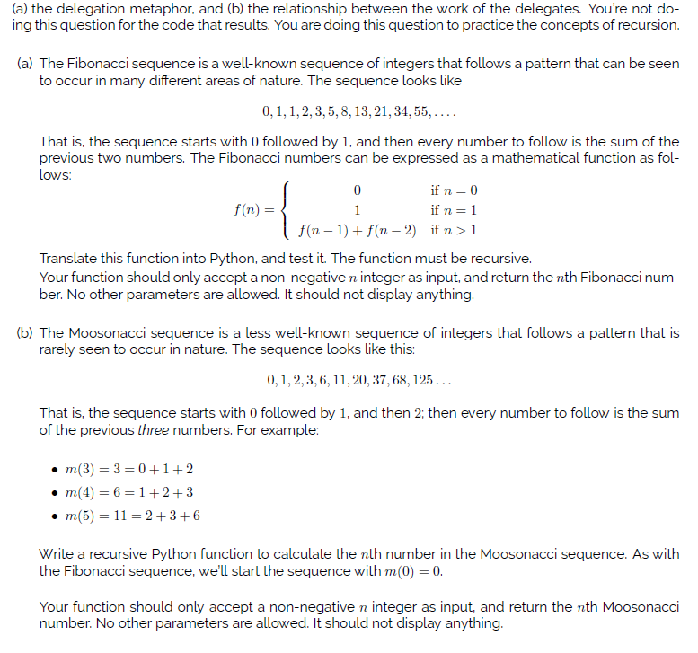 A The Delegation Metaphor And B The Relationship Between The Work Of The Delegates You Re Not Do Ing This Questio 1