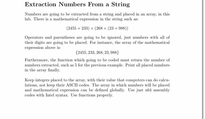 Extraction Numbers From A String Numbers Are Going To Be Extracted From A String And Placed In An Array In This Lab Th 1