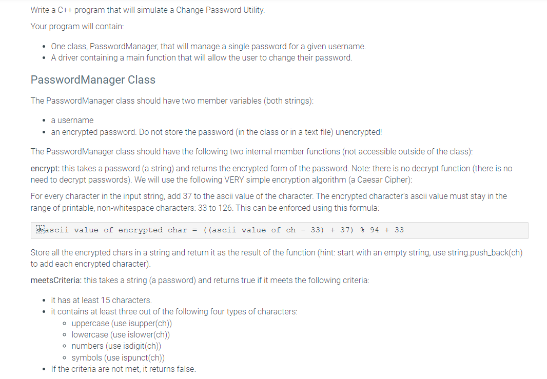 How Do I Make This Program In C Note This Assignment Should Be Created In 2 Files Pass Txt Password Txt 1