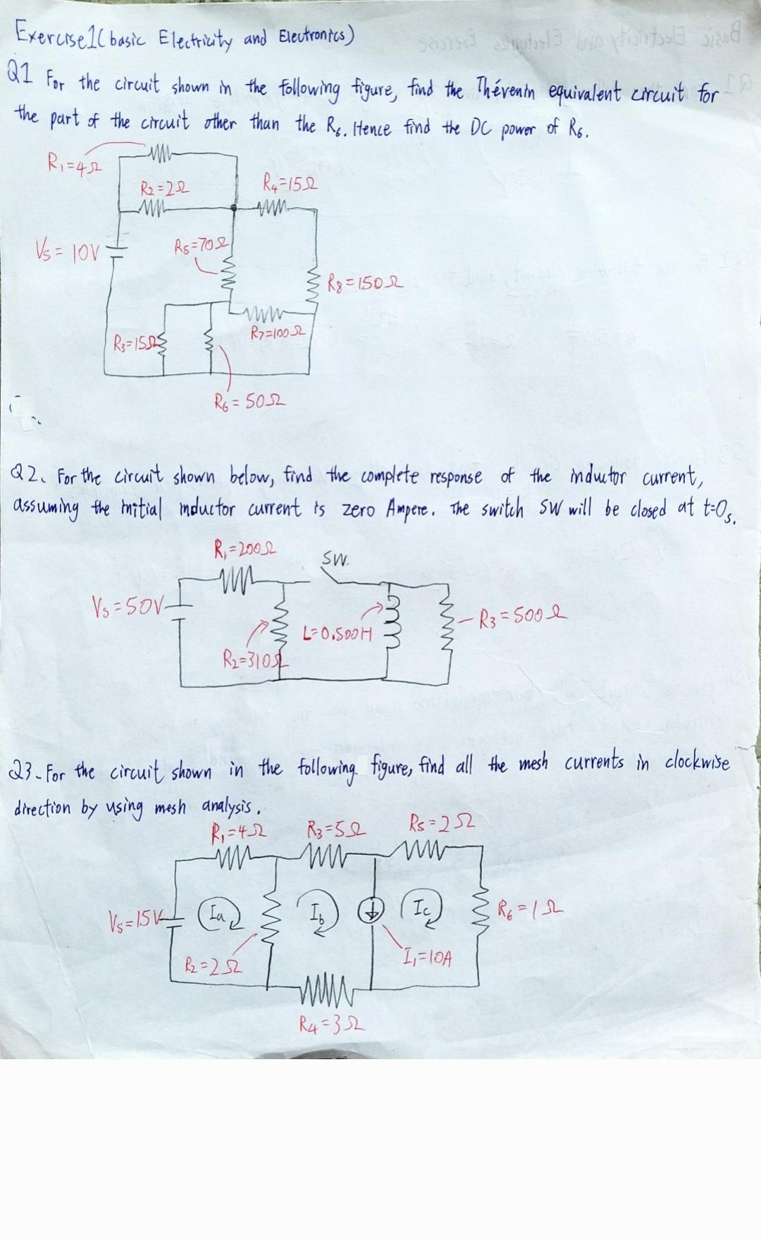Exercisel Basic Electricity And Electronics Datotela Lap Pontos Ad A1 For The Circuit Shown In The Following Figure 1