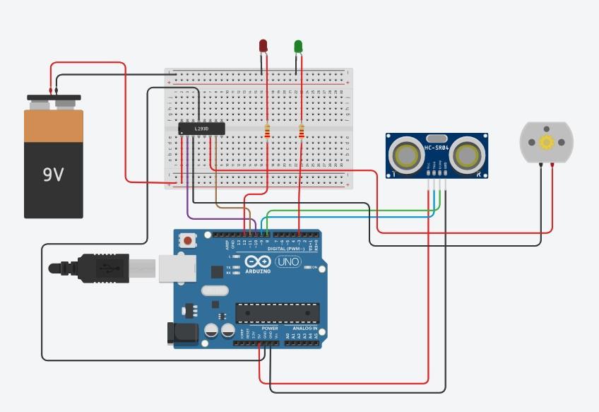How Can My Code Be Fixed To Make The Ultrasonic Sensor Control The Dc Motor Based On The Distance It Measures So That I 1