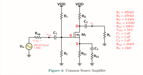 Calculate Idq Vgsq And Vdsq Given The Circuit In Figure 4 1