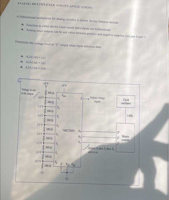 Analog Multiplexer And Its Applications A Bidirectional Multiplexer For Analog Circuitry Is Shown Its Key Features Incl 1