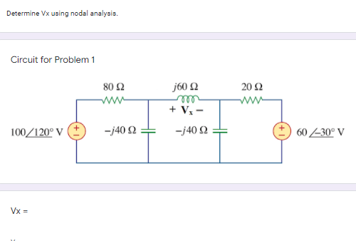 Determine Vx Using Nodal Analysis 1