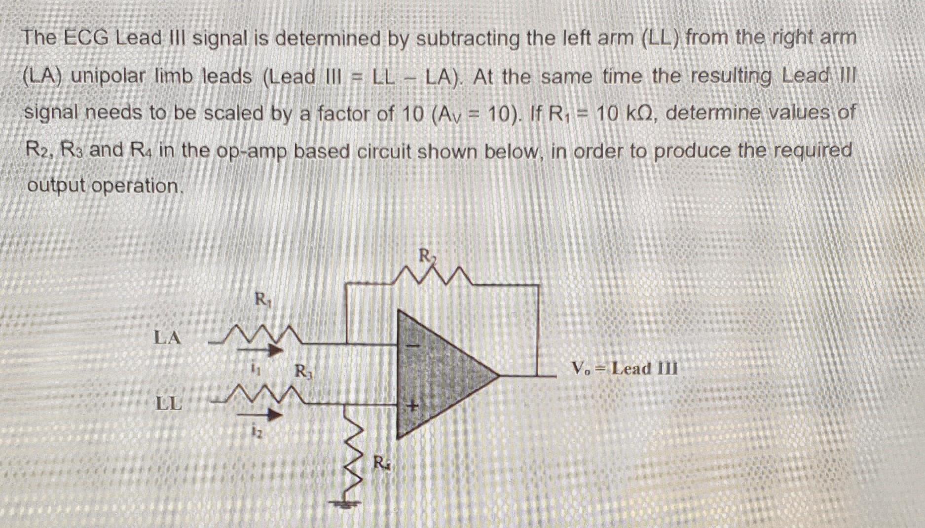 The Ecg Lead Iii Signal Is Determined By Subtracting The Left Arm Ll From The Right Arm La Unipolar Limb Leads Lead 1