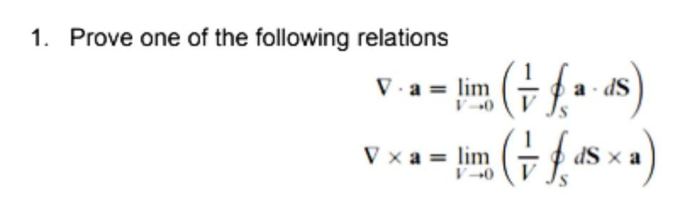 1 Prove One Of The Following Relations V A Limfas V Xa Limfasxa G V 1