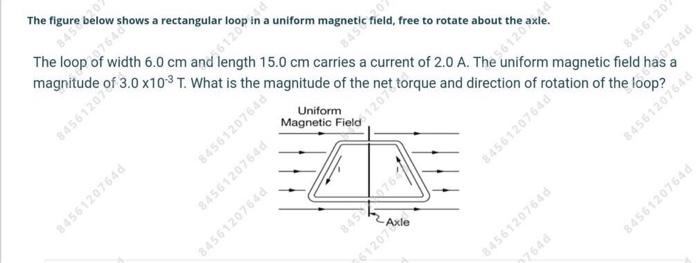 The Figure Below Shows A Rectangular A Uniform Magnetic Field Free To Rotate About The A 23612 8456120 7640 A The Loop 1