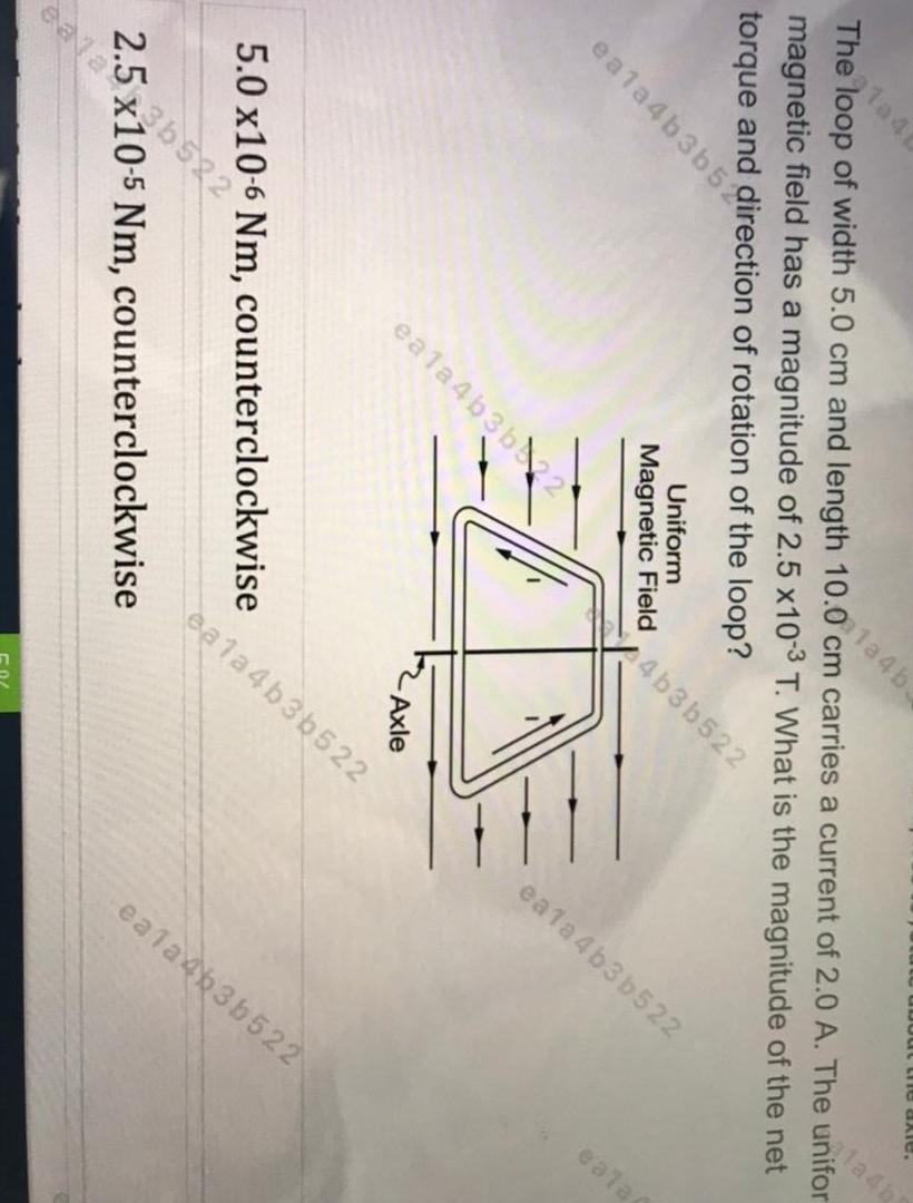 Jul Liianie 104 La 4 A1a4b The Loop Of Width 5 0 Cm And Length 10 0 Cm Carries A Current Of 2 0 A The Unifor Magnetic 1