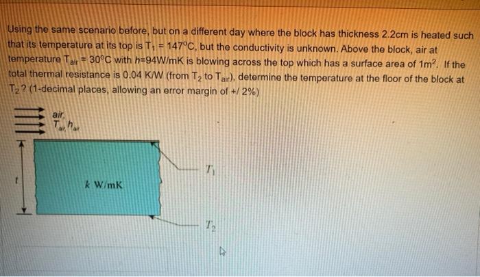 Using The Same Scenario Before But On A Different Day Where The Block Has Thickness 2 2cm Is Heated Such That Its Tempe 1