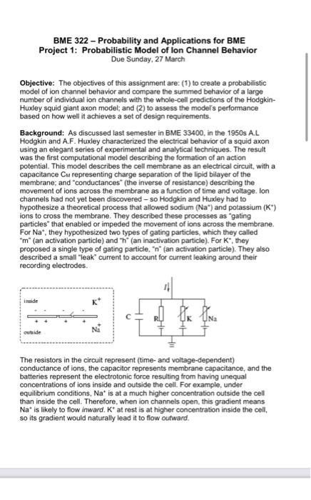 Part 2 The Matlab Code Included With This Assignment Implements The Whole Cell Hodgkin Huxley Model In Response To A T 3
