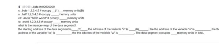 4 Data Ox00000000 Cbyte 1 2 3 4 5 Occupy 1 Memory Units B S Hall 1 2 3 4 5 Occupy Memory Units Casciiz Hello Wo 1