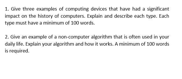 Please Answer The Following Question With Minimum Of 100 Words Per Type 1