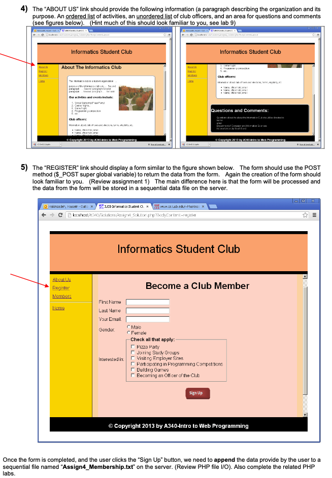 Using Php Css And A Little Javascript Create A Website Like The One Shown Below 2