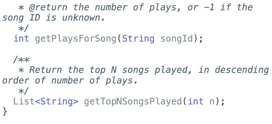 Create An Implementation For The Songcache Interface Shown Below Being Mindful Of Concurrency The Solution Can Assume 2