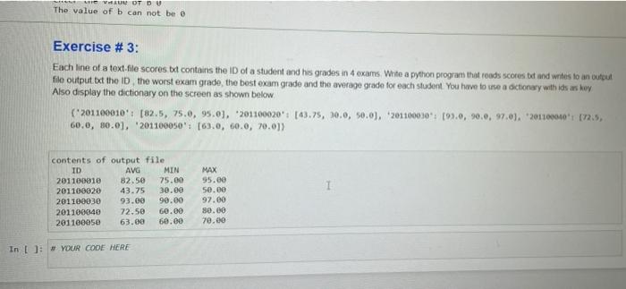 Ev Ot Du The Value Of B Can Not Be E Exercise 3 Each Line Of A Text File Scores But Contains The Id Of A Student And H 1