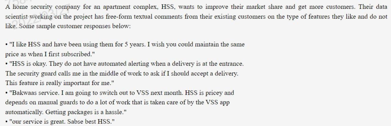 A Home Security Company For An Apartment Complex Hss Wants To Improve Their Market Share And Get More Customers Their 1