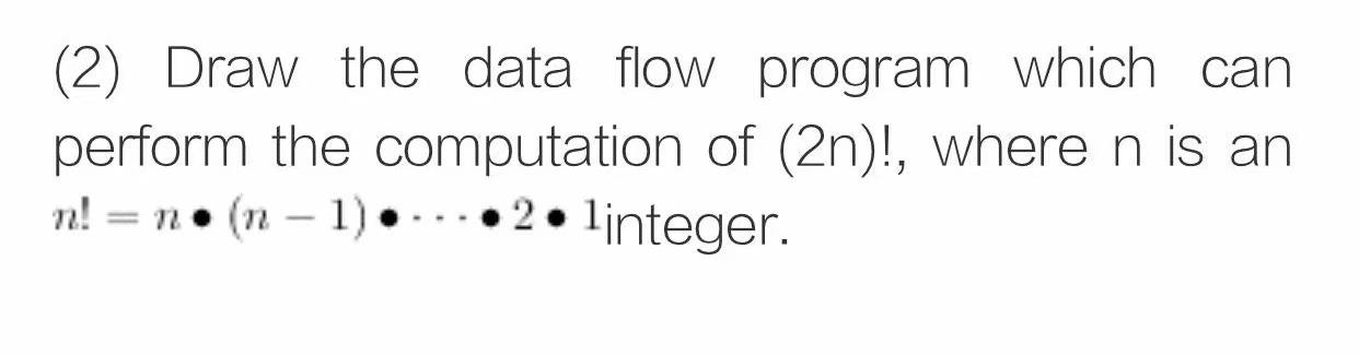 2 Draw The Data Flow Program Which Can Perform The Computation Of 2n Where N Is An N N 1 2 Linteger 1