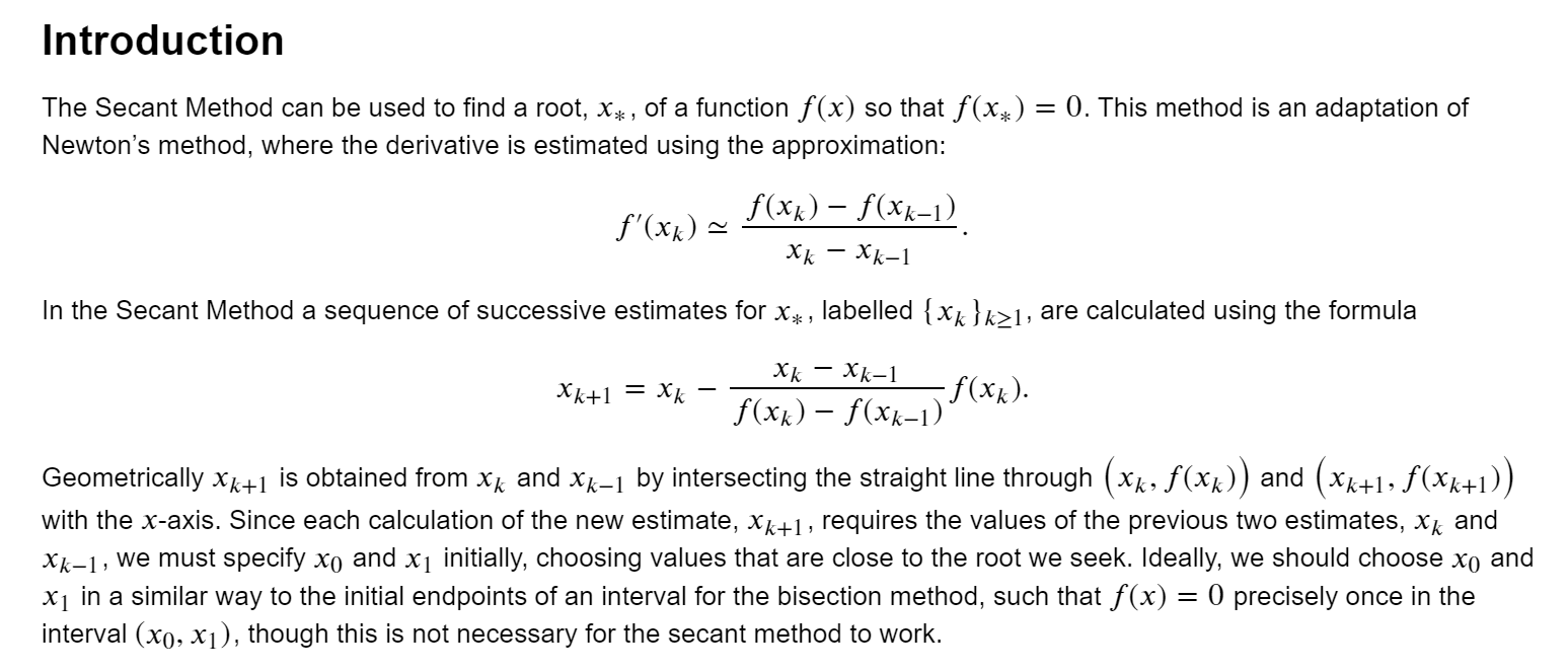 Python Question Def Secant Method F X0 X1 Tol Kmax Your Code Here Raise Notimplementederror 1