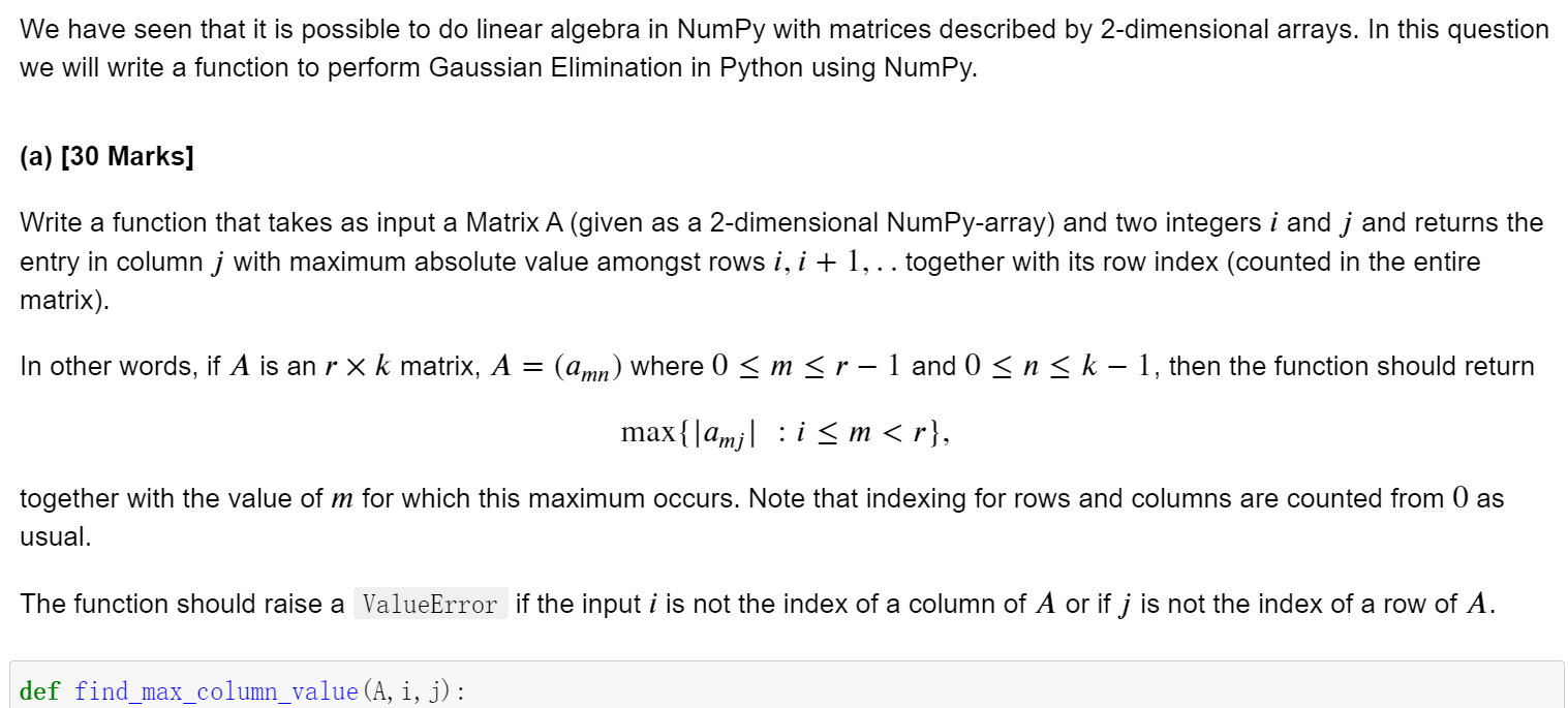 We Have Seen That It Is Possible To Do Linear Algebra In Numpy With Matrices Described By 2 Dimensional Arrays In This 1