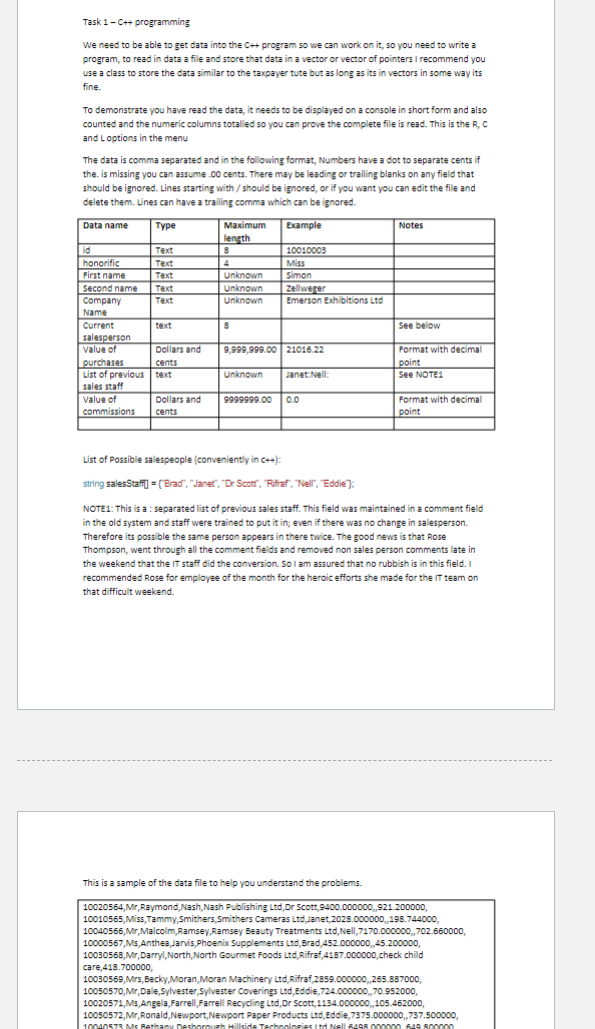 Task 1 C Programming We Need To Be Able To Get Data Into The C Program So We Can Work On It So You Need To Write A 1