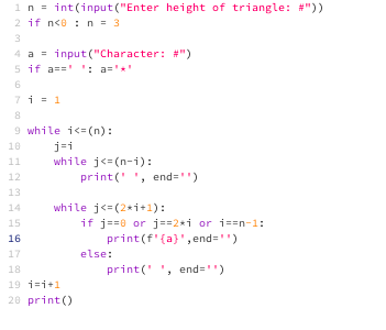 How Do I Need To Fix My Code And Add In My Code If User Enters Height Less Than 0 Set Default To 3 If A Character 2
