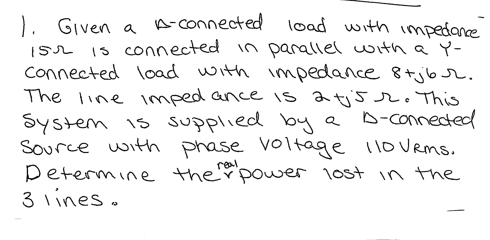 Is2 L Given A A Connected A Load With Impedance Is Connected In Parallel With A Y Connected Load With Impedance 8tjor 1