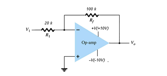 100 K 20 R V 10v V R Op Amp V 10v 1