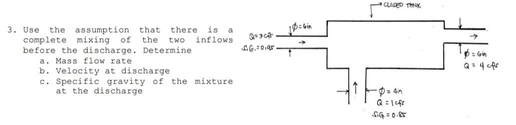 Clased Think 6 Win Q 3 Off Sig 0 95 3 Use The Assumption That There Is A Complete Mixing Of The Two Inflows Before Th 1
