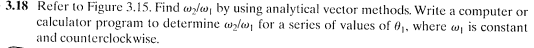 3 18 Refer To Figure 3 15 Find Yw By Using Analytical Vector Methods Write A Computer Or Calculator Program To Determ 1