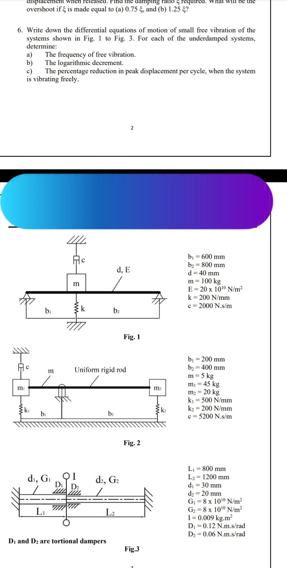 Be The Olace Find The Damping Ratio Srequ Overshoot If E Is Made Equal To A 0 75 5 And B 1 25 6 Write Down The D 1