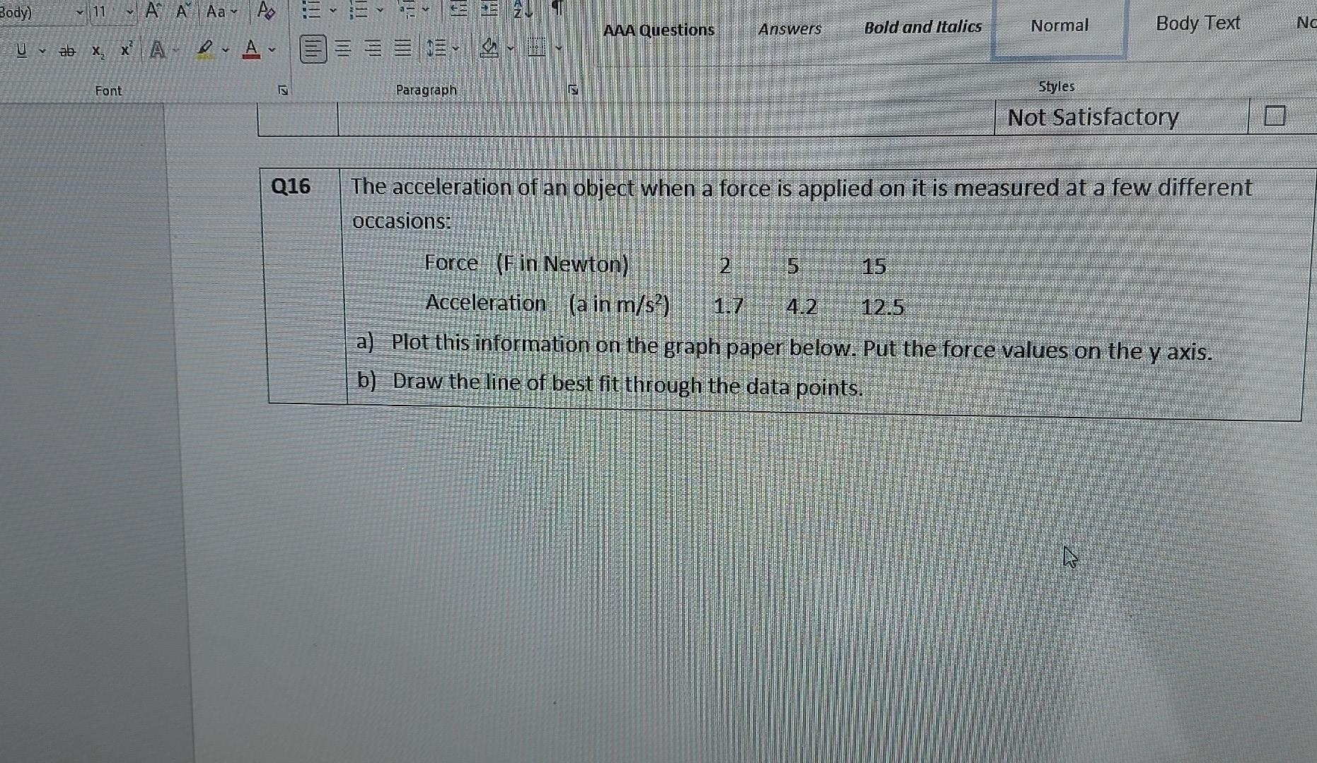 Body V 11 A A Aay The Aaa Questions Answers Bold And Italics Normal Nc Body Text Uv Ab X Xa O A Si Font Paragraph Sty 1